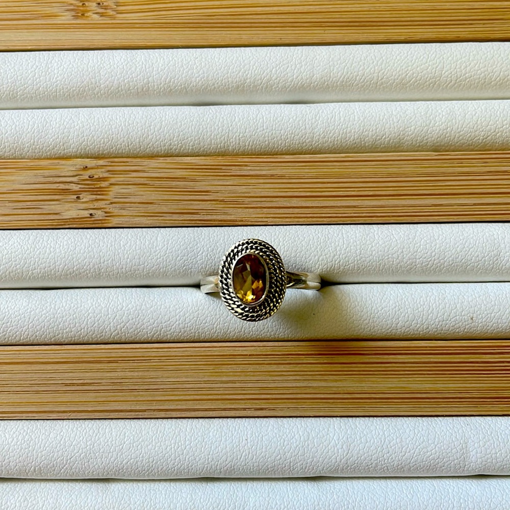 Citrine & sterling silver ring in size 6